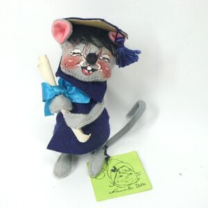 Annalee Mobilitee Mouse Graduation Felt Doll Figure 6" Vintage 1965